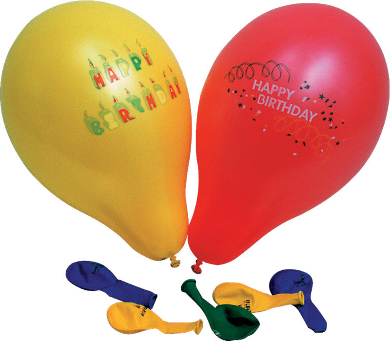 Party Ballone, sortiert, Motiv 'Happy Birthday', 12 Stück