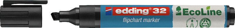 Edding Flipchart-Marker 32 EcoLine – Keilspitze 1,5-5 mm – Schwarz – Nachfüllbar