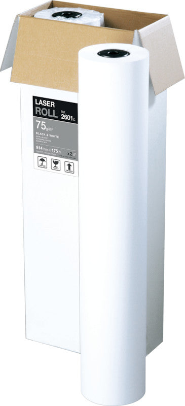 Clairefontaine Plotterpapier – 36" × 175 m, 75 g/m², Weiss