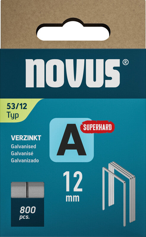 Novus Heftklammern 53/12 – Metall, silber – 800 Stk.
