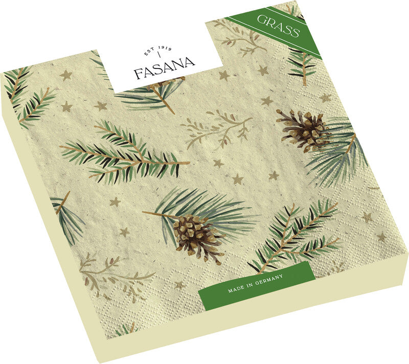 Fasana Servietten Christmas Tradition – 33 × 33 cm – 2-lagig, Tissue – 20 Stk., FSC