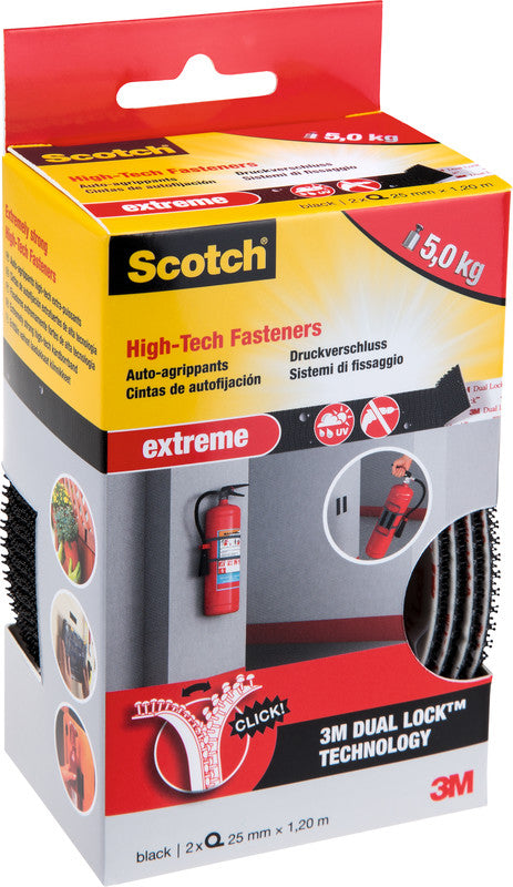 Scotch Klettstreifen – 25 mm × 1,2 m, schwarz