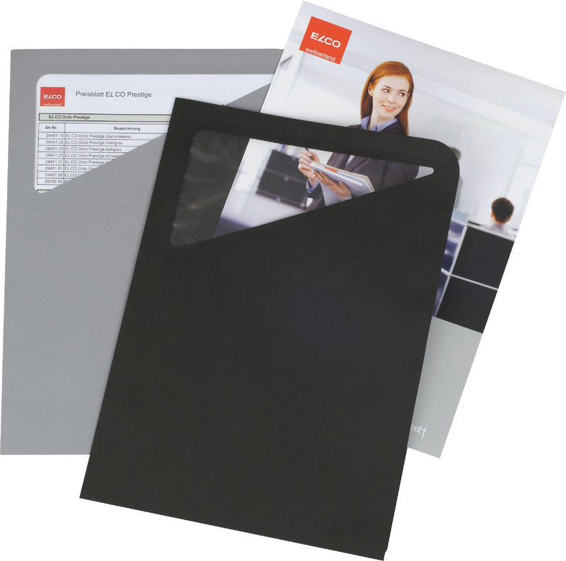 Elco Ordo Prestige Sichtmappe A4 – 20er-Pack, Steingrau, Papier