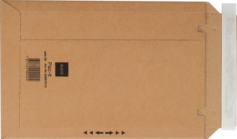 Elco Karton-Versandtasche – 240 × 340 mm, Wellkarton, Braun, Selbstklebend, Aufreissperforation