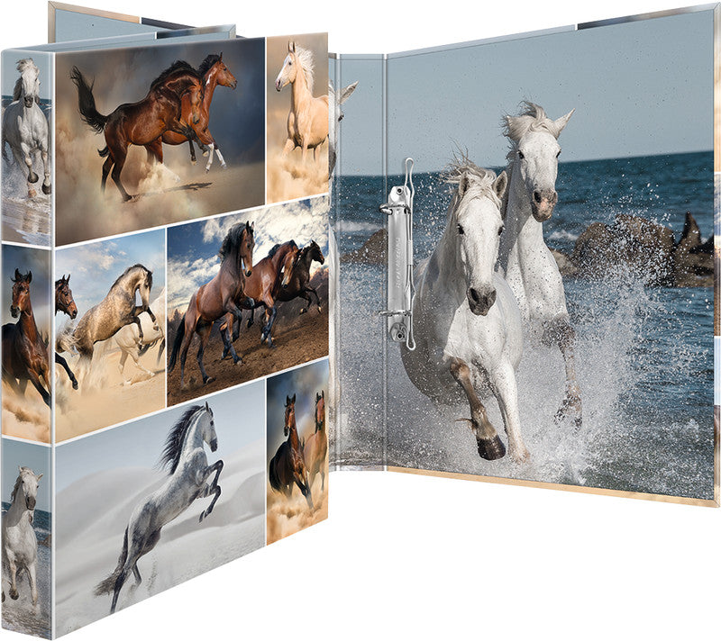 HERMA Zeigebuch Animals – A4 Hochformat – 2-Ring Bügelmechanik, Rücken 35 mm – Mehrfarbig, Karton, mit Niederhalte
