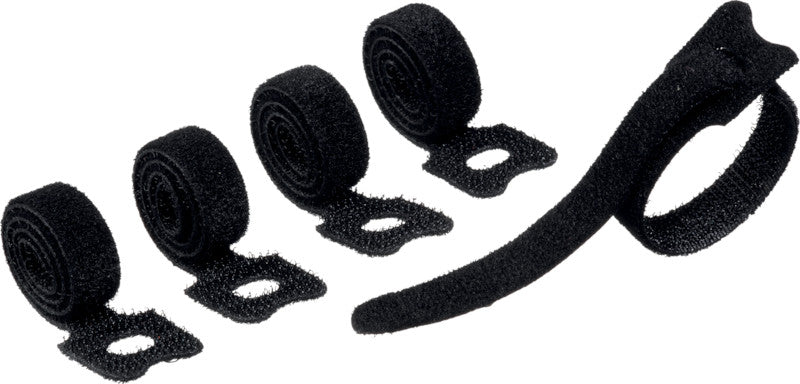 Durable Klett-Kabelbinder – 1 mm × 0,20 m, Kunststoff, Schwarz, mit Schlaufe, wiederverwendbar, 5er-Pack