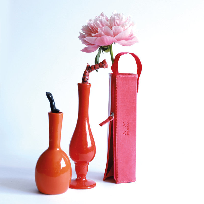 Rhodia Hartschalenetui, leer – fuchsia – Kunstleder – 23,0 × 5,0 × 5,0 cm
