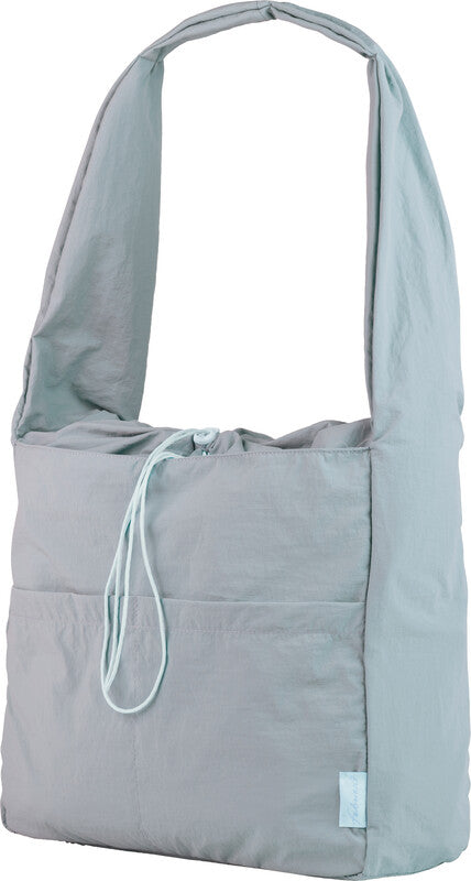 Fabrizio Umhängetasche – Nylon, Graublau, 44 × 38 × 16 cm
