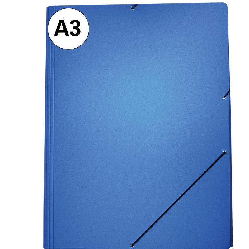 EROLA Sammelmappe für A3, Karton, Blau, mit Gummizug