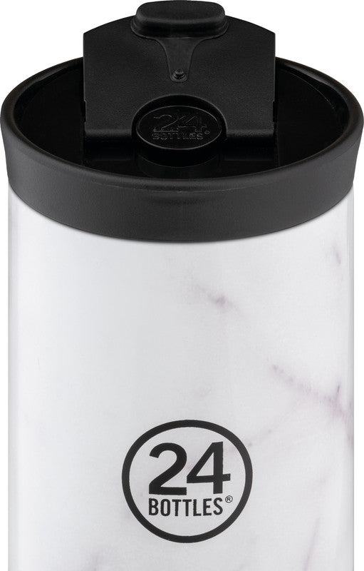 24Bottles Thermobecher Travel Tumbler – 3,5 dl – Edelstahl, isoliert, Sip&Go-Deckel – Carrara