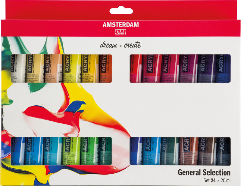 Royal Talens Amsterdam – Acryl Standard – Acrylset – 24 Farben, 24 × 20 ml