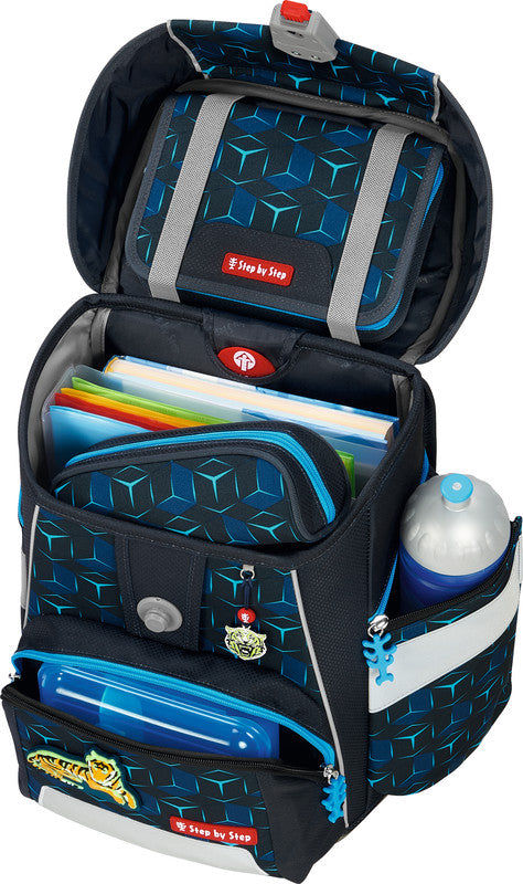 Step by Step Schulrucksack-Set SHINE – 5-teilig – Tiger Night Kimba – recycelte Materialien