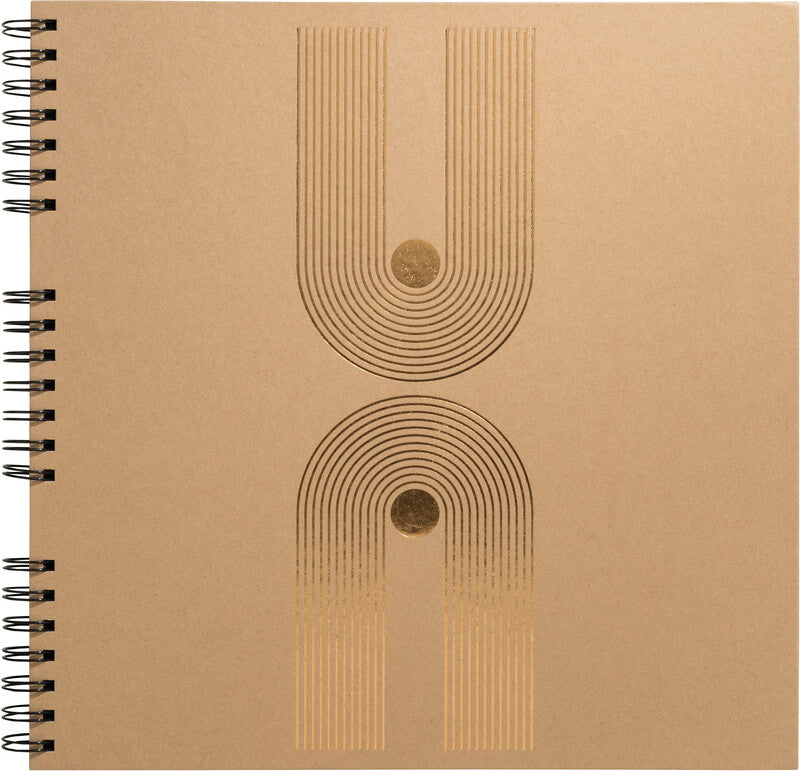 Exacompta Fotoalbum Wiro Graphik – für 320 × 320 mm, Kraft, mit Pergaminzwischenblättern, Spiralbindung, Karton