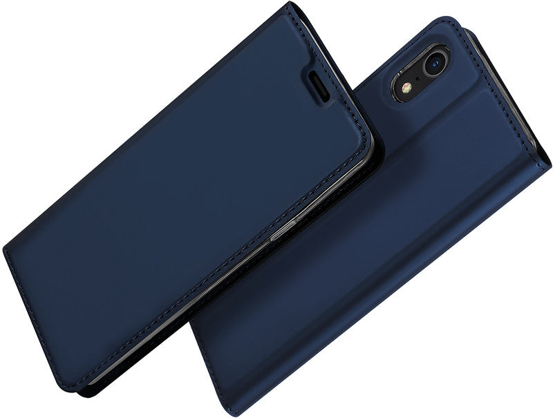 Dux Ducis Booklet-Hülle Skin Pro – für Apple iPhone XR – dunkelblau – mit Kartenfach, Magnetverschluss