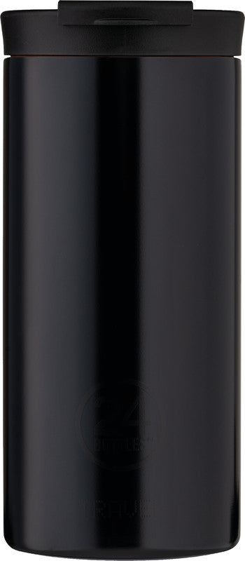 24Bottles Thermobecher Travel Tumbler – 6 dl – Edelstahl, isoliert, Sip&Go-Deckel – Tuxedo Black
