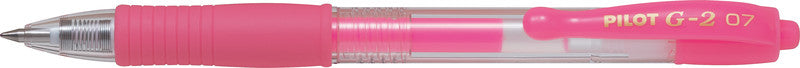 Pilot G-2 Gelschreiber – Neon Pink, 0,7 mm, für dunkles Papier, Druck, nachfüllbar