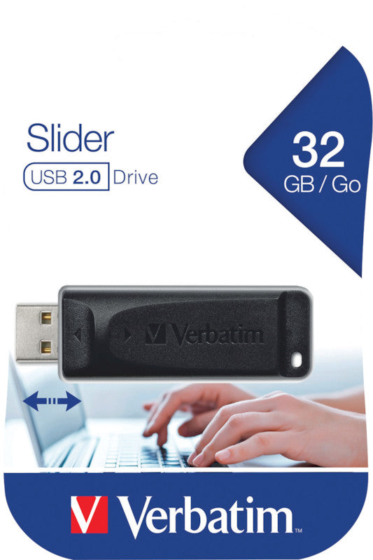 Verbatim Slider USB-Stick – 32 GB, USB 2.0, recyclingfähig