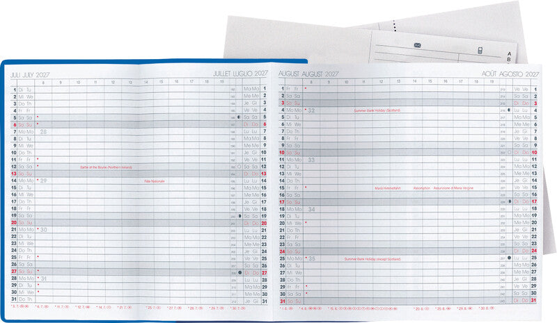 Biella Planer Berlin Kalender-Einlage – 6 Monate pro Seite, 8,7 × 15,3 cm, 2027
