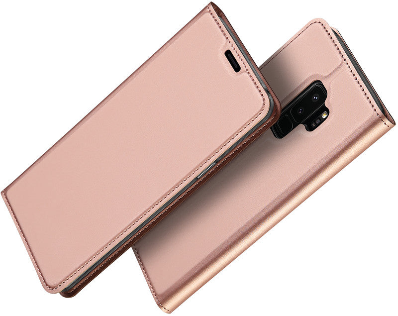 Dux Ducis Booklet-Hülle – für Samsung Galaxy S9+ – Roségold – Kunstleder – mit Kartenfach, Magnetverschluss