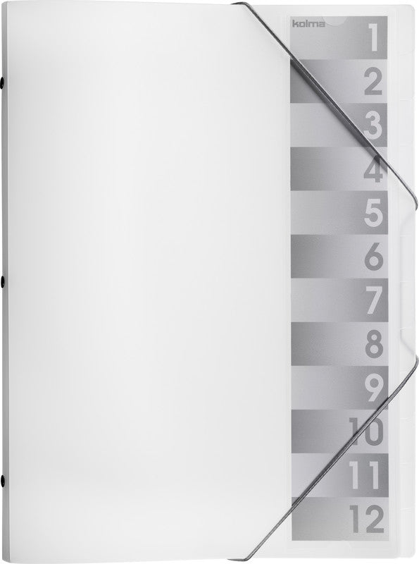 Kolma Sammelmappe für A4, Kunststoff, transparent, mit Gummizug
