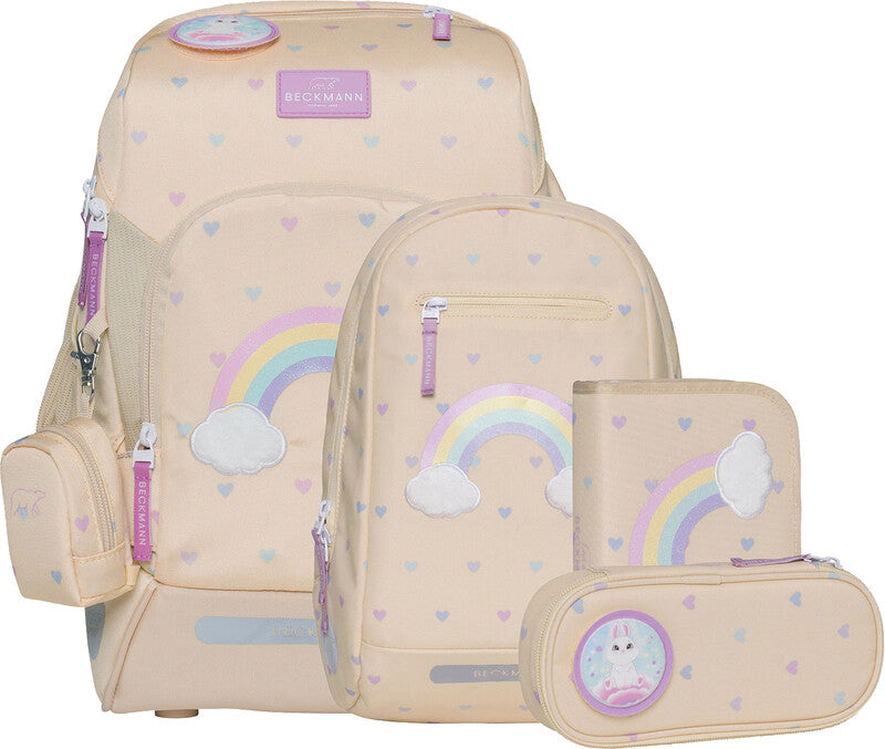 Beckmann Schulrucksack Active Air FLX – 6-teilig, Yellow Heart – 26,0×39,0×22,0 cm – recycelter Bestandteil