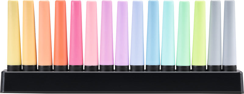 STABILO BOSS Original Textmarker Desktop Set 15 Farben Pastell – Keilspitze, 2–5 mm