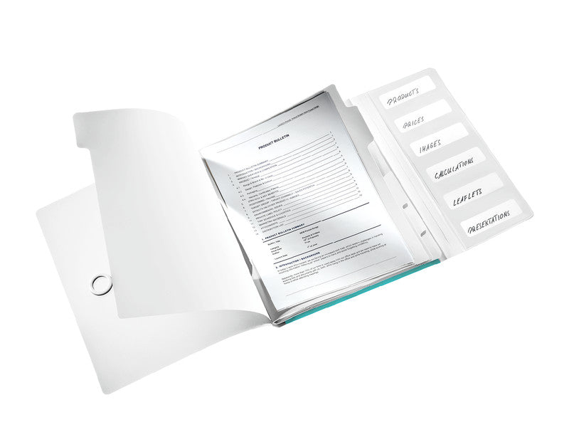 Leitz WOW Fächermappe A4 – 6 Fächer, Gummiband, Polypropylen (PP), Blau, Metallisch