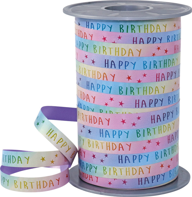 Präsent Geschenkband Rainbow Pastell – 10 mm × 200 m, Kunststoff, mehrfarbig
