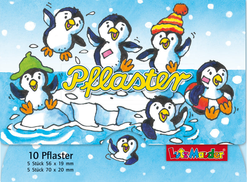 Lutz mauder Pflaster Pinguine – atmungsaktiv, wasserabweisend – sortiert – Kunststoff – sortiert – 10 Stk.