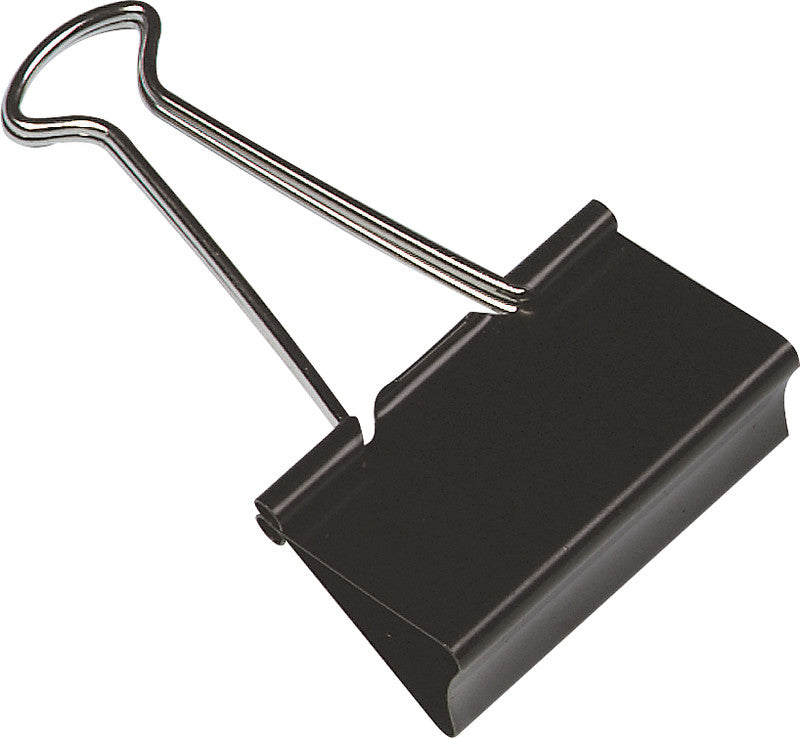 Q-CONNECT Büroklammern – Foldback-Clips – 32 × 13,8 mm – Metall – Schwarz – 10 Stück