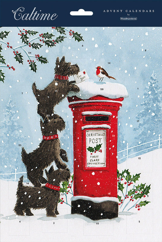 Caltime Adventskalender Briefkasten, Karton, sortiert, 24,5 × 35 cm – eco:plus