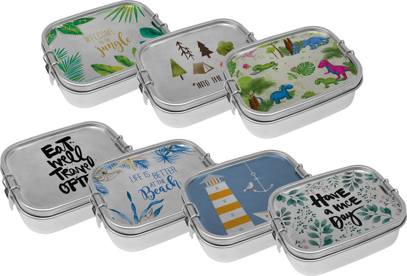 PPD Lunchbox Steel – 0,9 l – auslaufsicher, Bügelverschluss – Edelstahl – mehrfarbig – 17 × 6,2 × 13 cm