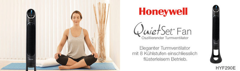 Honeywell Turmventilator QuietSet HYF290E4 – 8 Stufen, Oszillation, mit Fernbedienung, Timer