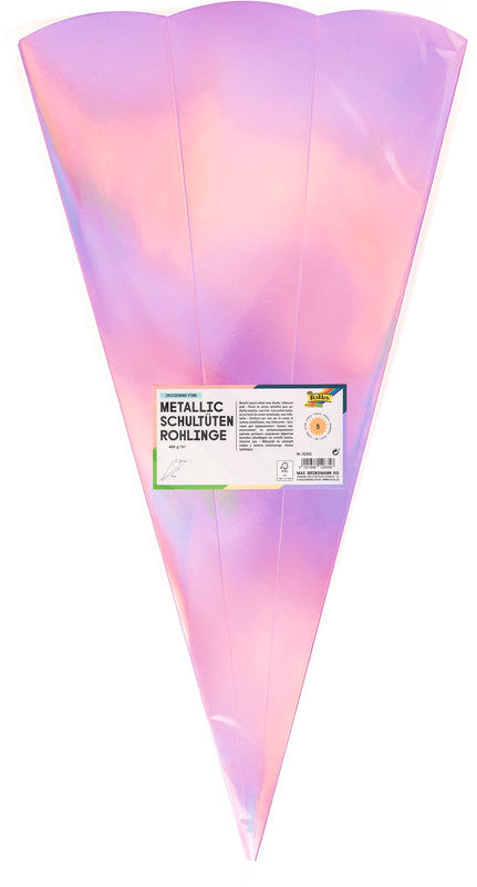 Folia Schultüten-Rohlinge – 5 Stück – mehrfarbig – Ø 200 × 680 mm