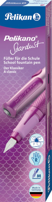 Pelikano Stardust – Federspitze M – für Rechtshänder – Lila, Blau – Patronen