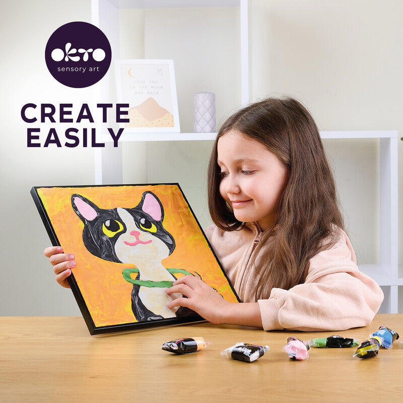 Okto Sensory Art – Modelliermasse-Set Malen nach Zahlen – ab 5 Jahren – 14 Modelliermassen – 290 × 290 mm