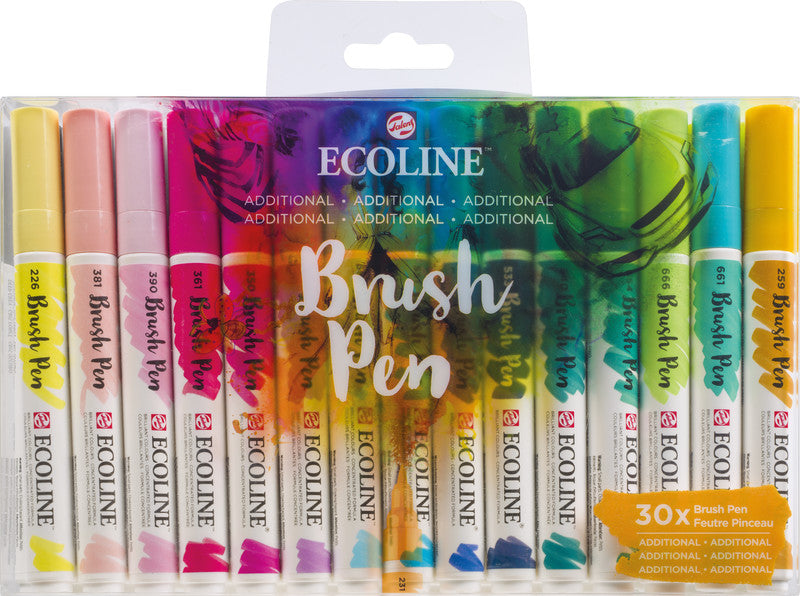 Talens Brush Pen – Pinselspitze – Sortiert – 30er-Set – Wasservermalbar