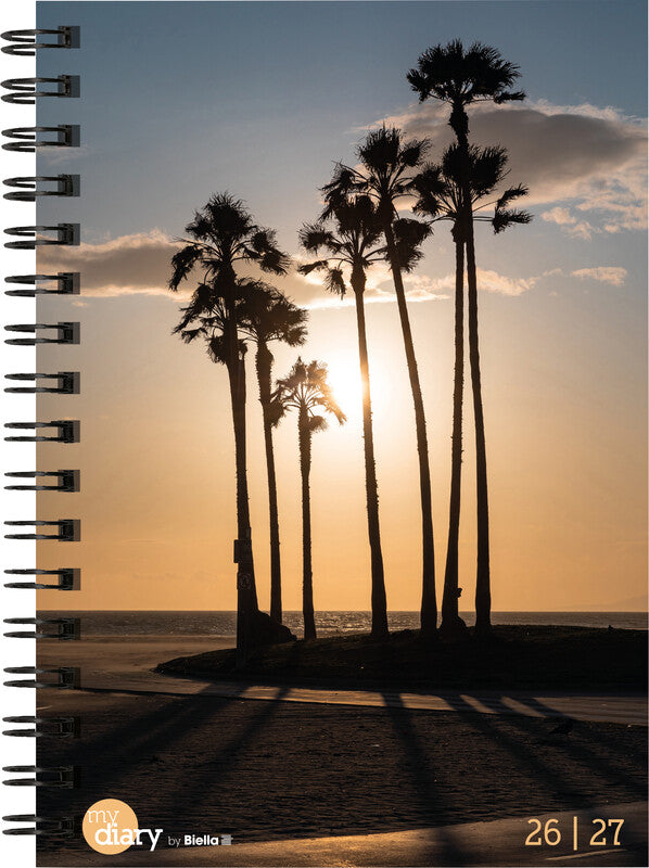 Biella mydiary Schüleragenda – 1 Woche/2 Seiten, Spiralbindung, A5, Aug–Jul, Palms, FSC