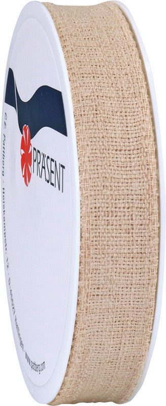 Präsent Leinenband – 15 mm × 2 m – Leinen, Braun, GRS-zertifiziert