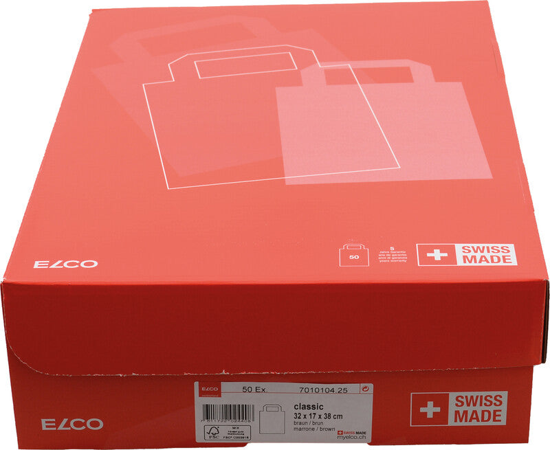 Elco Tragetasche, Braun – 320 × 170 × 380 mm – 50 Stk.