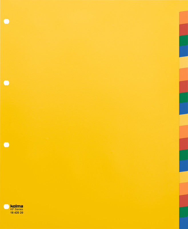 KolmaFlex XL Register – Vollformat überbreit, 20-teilig, PP, farbig, unbedruckt – für Zeigebuchtaschen