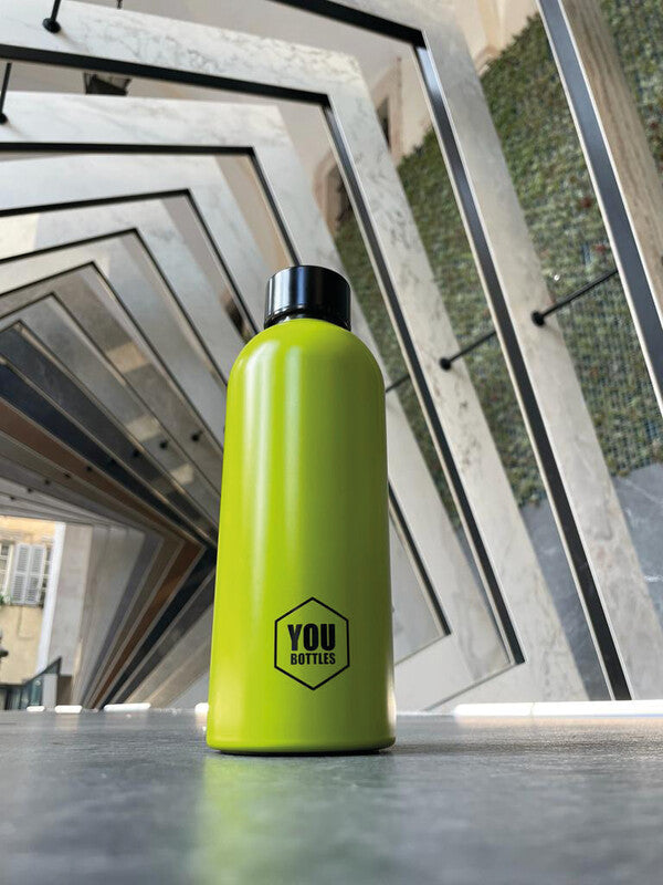 Youbottles Trinkflasche Dual – 5 dl – Edelstahl, isoliert, Schraubverschluss – Monochrome Grün
