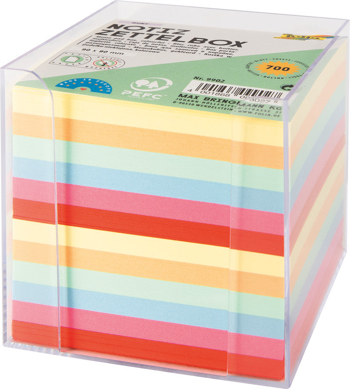 Folia Zettelbox – Kunststoff, Transparent, 95 × 95 mm