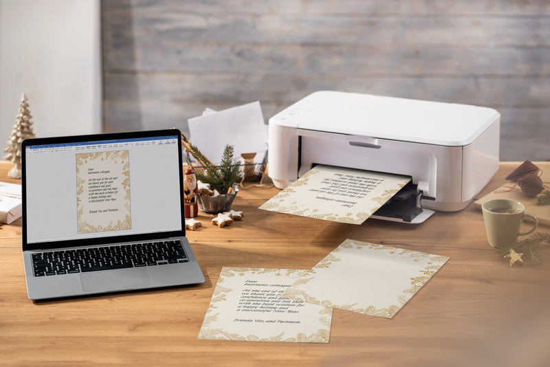 Sigel Motivpapier – A4, 90 g/m², mehrfarbig, Golden Christmas – für Inkjet/Laser/Kopierer – FSC – 100 Blatt