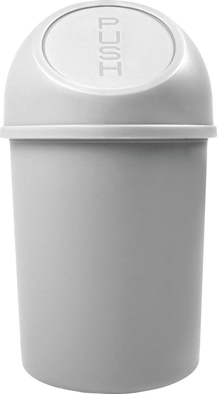 Helit Tisch-Abfallbehälter the flip – 6 l – mit Deckel – Kunststoff, lichtgrau – Ø 214 × H 375 mm