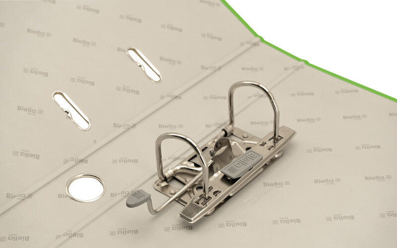 Biella Bundesordner – A4 hoch – 2-Ring Hebelmechanik, Rücken 40 mm – Hellgrün, Karton, mit Niederhalter, mit