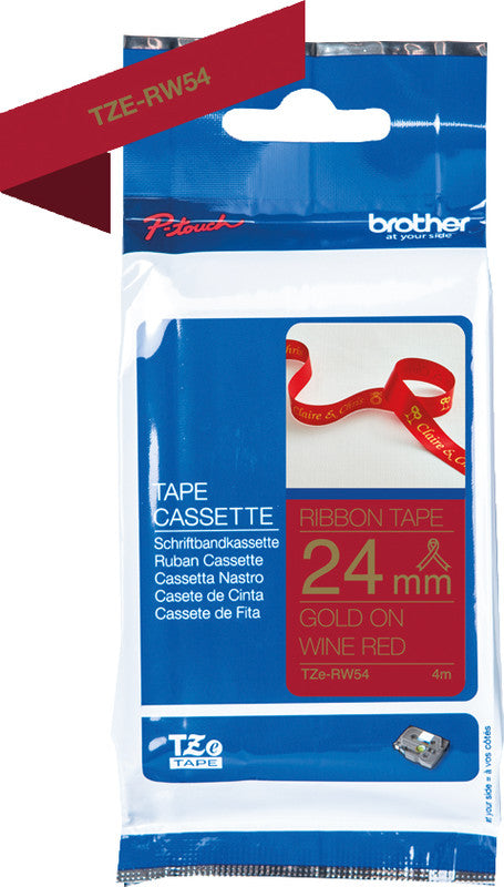Brother Textilband – 24 mm × 4 m, Weinrot, Gold