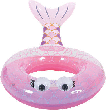 Sun club Schwimmring – Meerjungfrau, 3D-Augen, Reparatur-Patch – Ø 76 cm – ab 9 Jahren – PVC, mehrfarbig