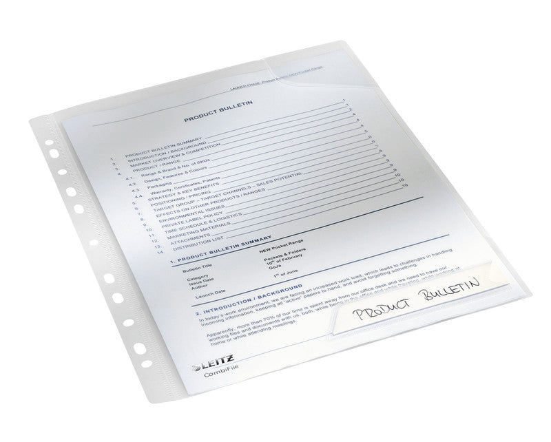 Leitz Sichtmappe A4 – transparent, Kunststoff, matt, 200 µm, 5er-Pack