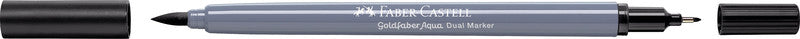 Faber-Castell Brush Pen Goldfaber Aqua – Feinspitze 0,6 mm, Pinselspitze – Schwarz – wasservermalbar